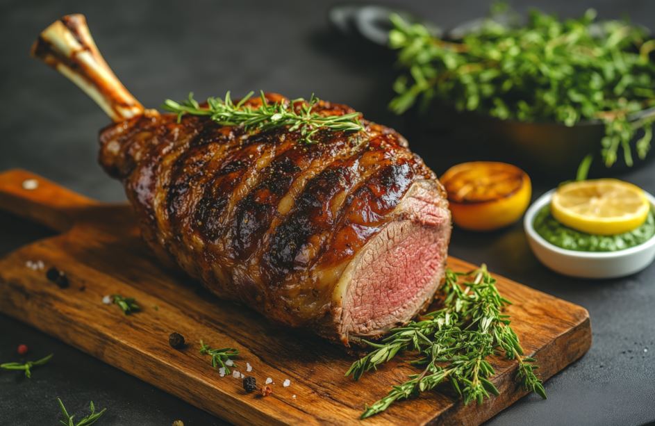 Gigot d'agneau rôti